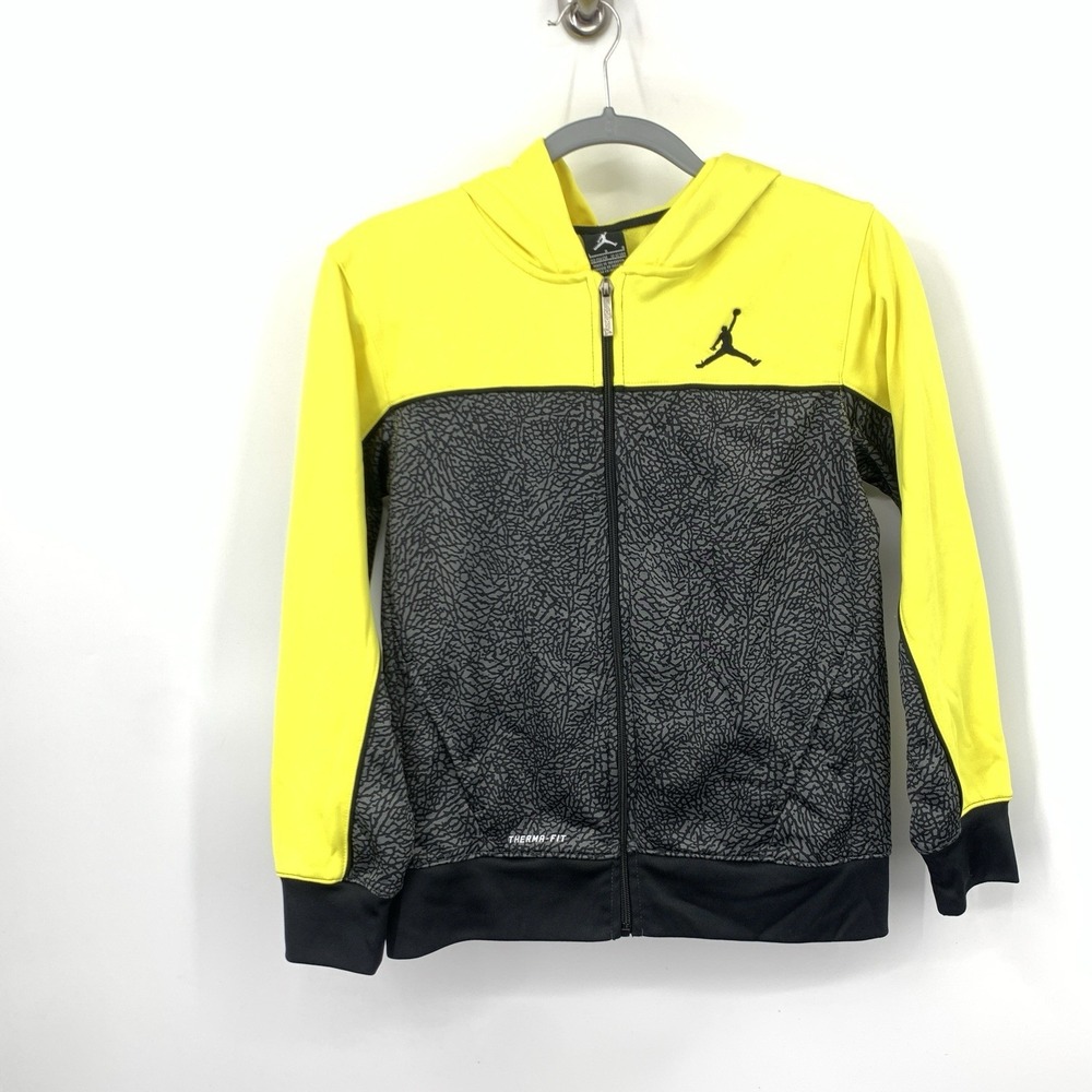 Jordan Nike Kids Size Large 12‎ 13 Hoodie Zip Sweatshirt Fleece Therma Fit Black